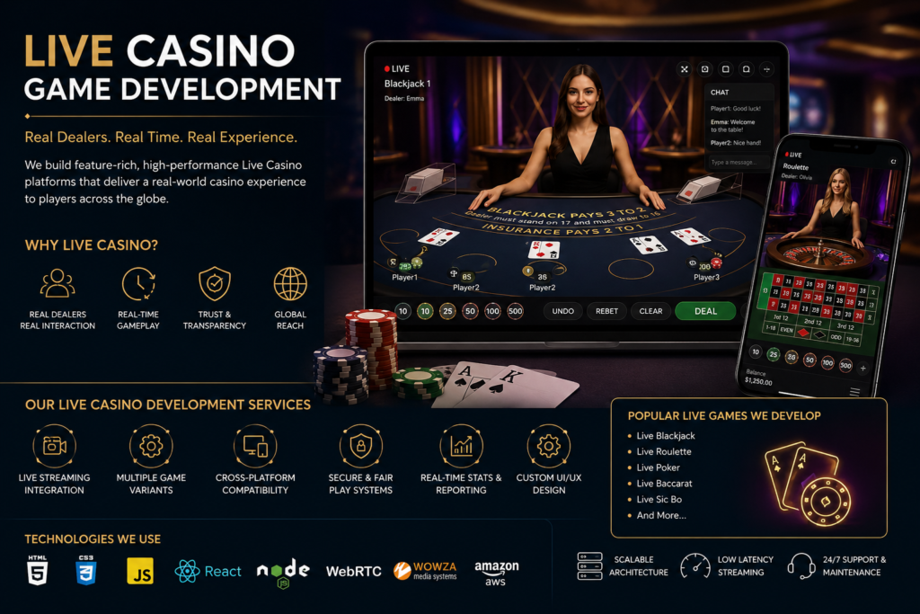 Live casino game development