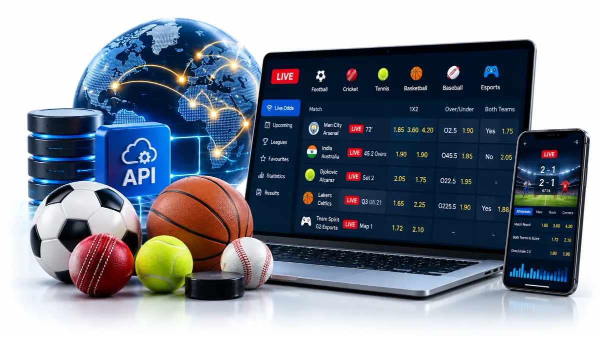 Sports betting API connecting sports data to a live odds dashboard