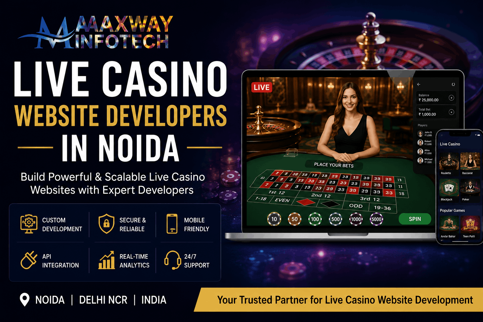 Live Casino Website Developers in Noida